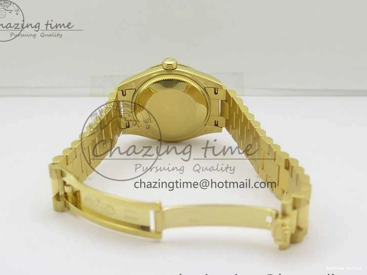 0516 Daydate 278288 31mm YG EWF Best Edition Green Malachite Dial on YG President Bracelet ETA SunProtective 2605